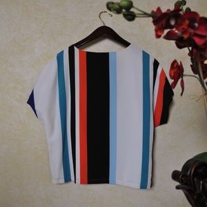 NWOT VInce Camuto Striped Short Sleeve Blouse Top